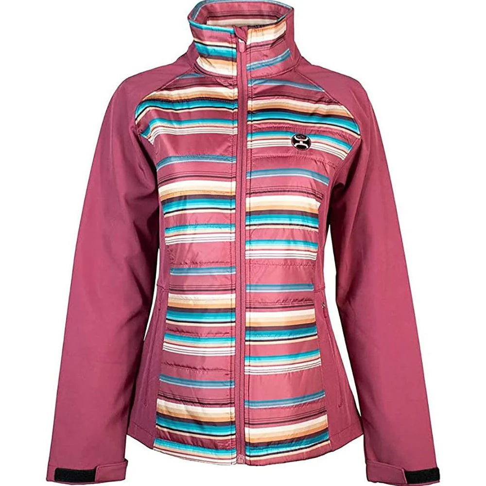 HOOEY GIRLS SOFTSHELL JACKET PINK/TURQUOISE -HJ102PKST