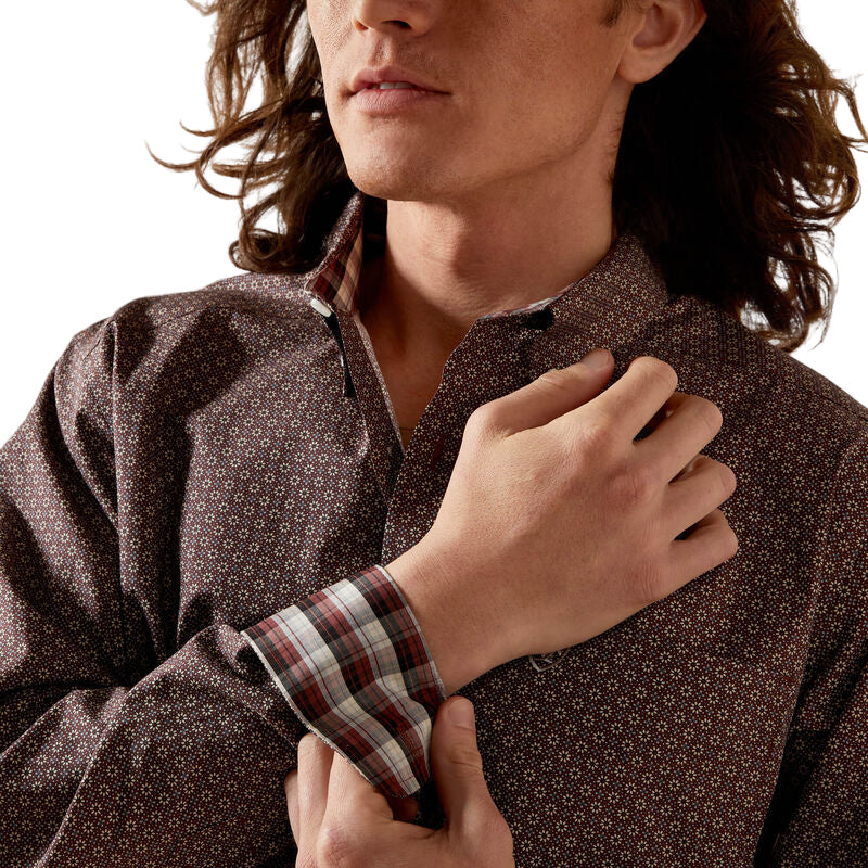 ARIAT MEN BROWN WF ARTHUR LS SHIRT -10065779