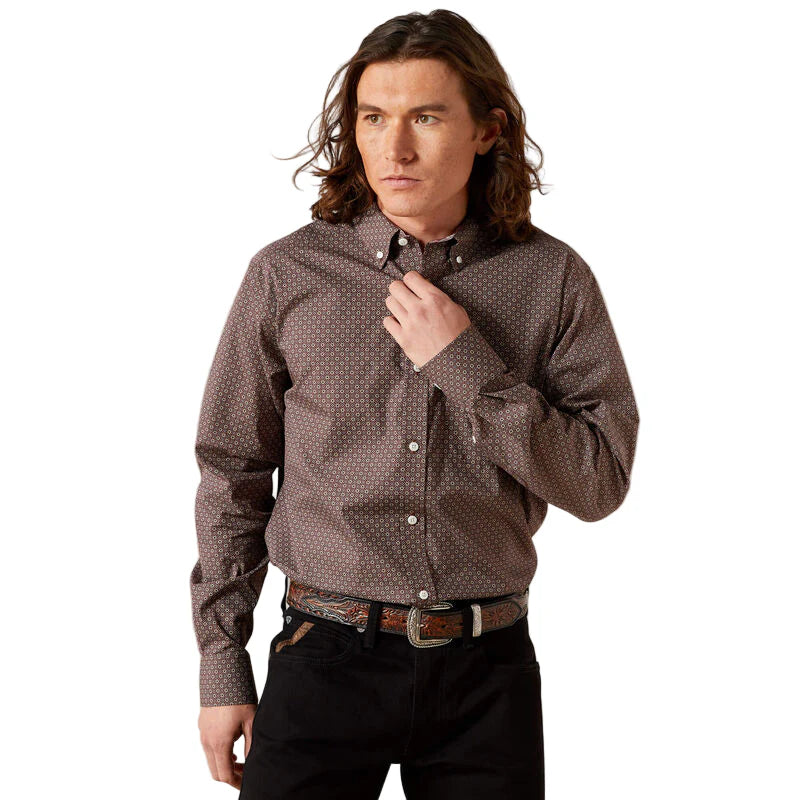 ARIAT MEN BROWN WF ARTHUR LS SHIRT -10065779