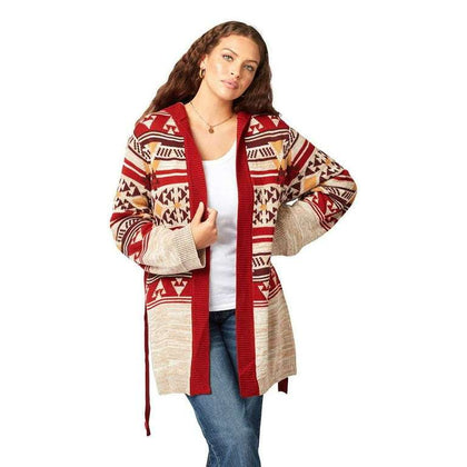SUÉTER CÁRDIGAN CON ESTAMPADO AZTECA WRANGLER RETRO PARA MUJER 112322127