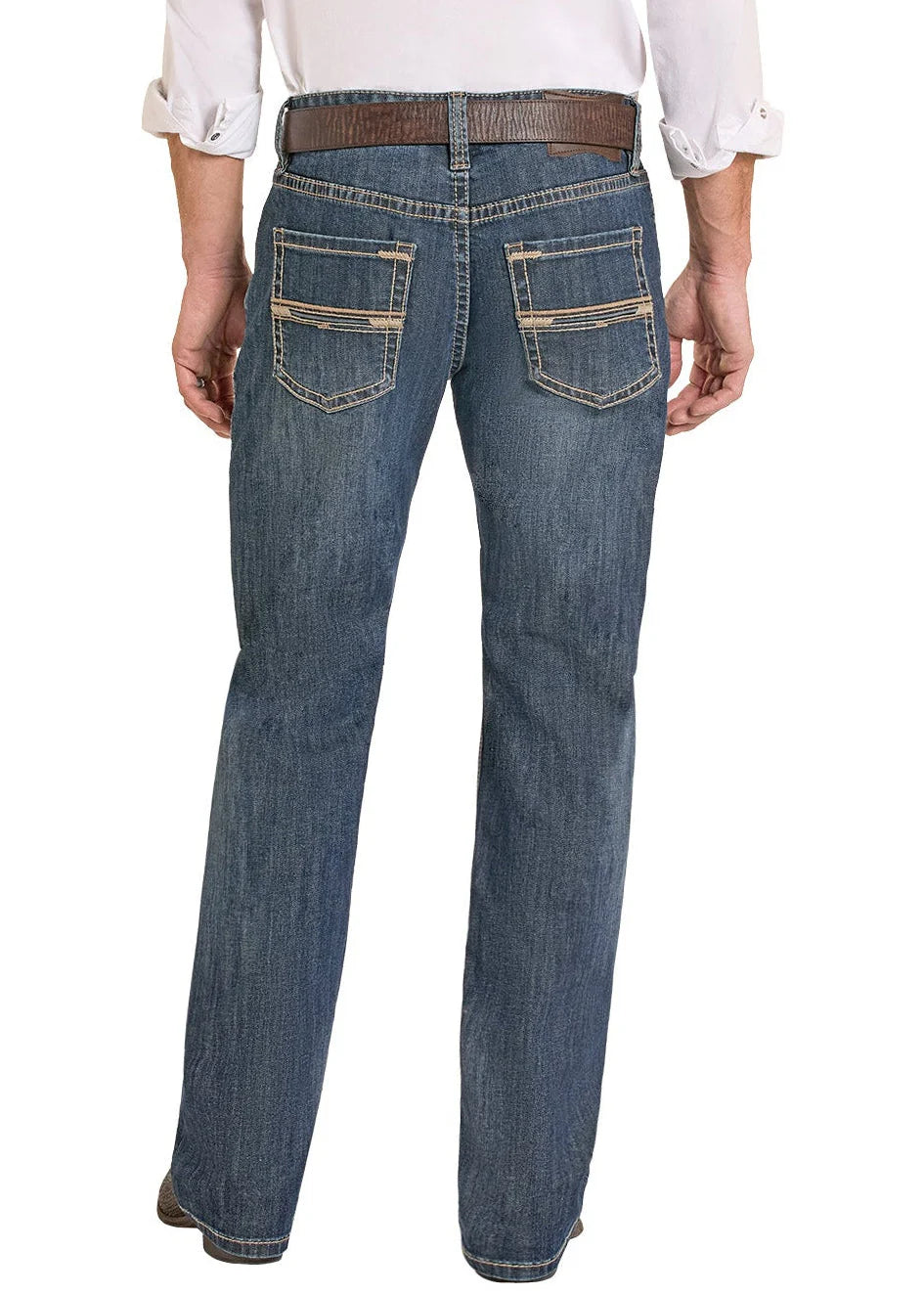 ROCK&ROLL MENS DOUBLE BARREL STRAIGHT BOOTCUT MEDIUM WASH -RELAXED FIT BM0SD08574