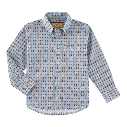 BOY'S WRANGLER LONG SLEEVE SHIRT BLUE AND BLACK 112319015