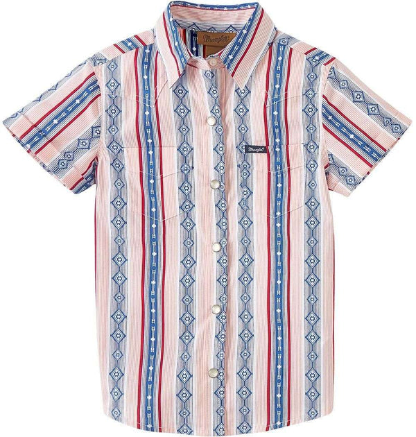 CAMISA MANGA LARGA WRANGLER PARA NIÑO CORAL Y AZUL 112346580