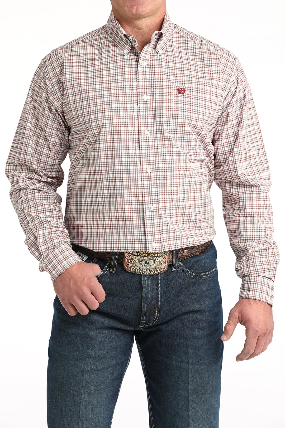 CINCH MENS SHIRT SLEEVE MTW1106015 WHT