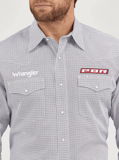 WRANGLER WHITE PBR LONG SLEEVE SHIRT 112359482