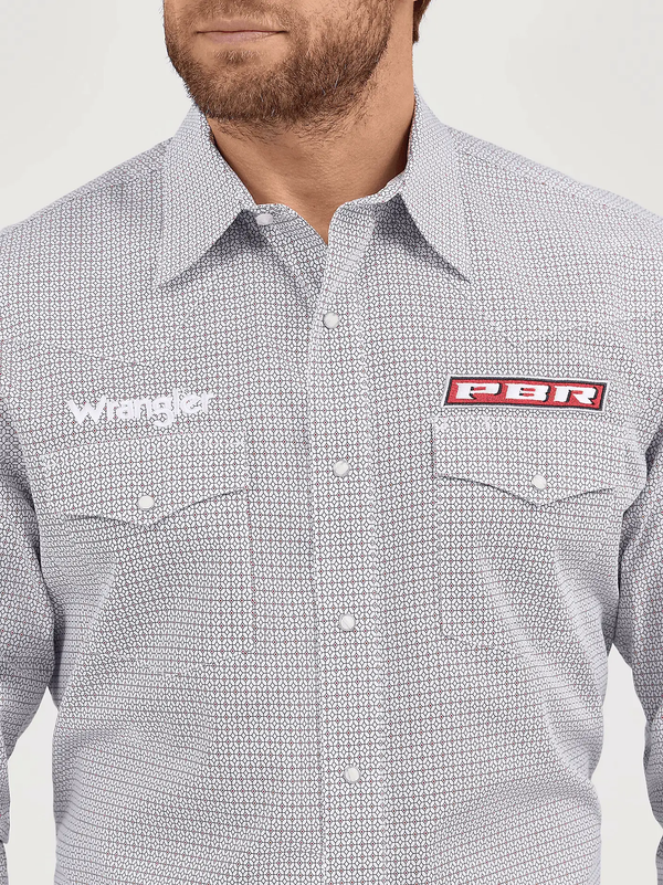 CAMISA DE MANGA LARGA WRANGLER PBR BLANCA 112359482