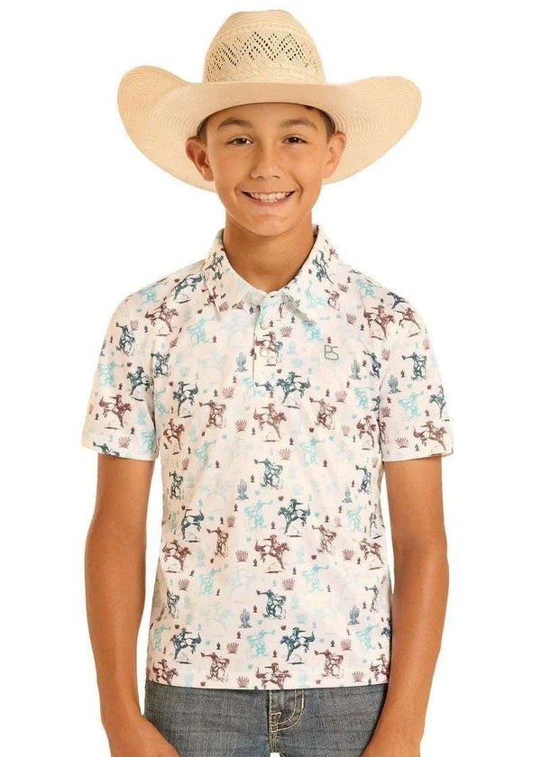 PANHANDLE KIDS POLO DE NIÑO CON BROCHES TURQUESA- TB51T08992