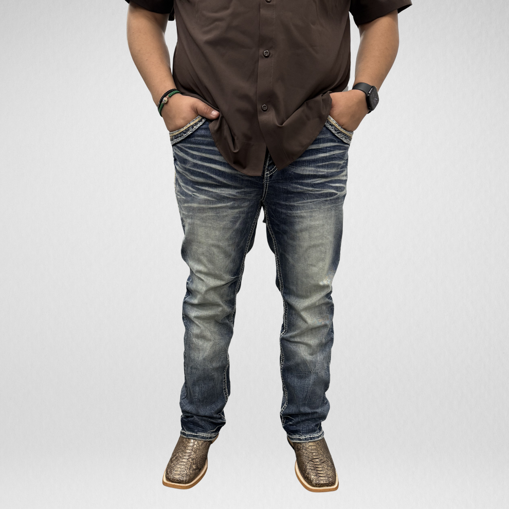 ROCK IN LA MENS PANTS BLUE R-373