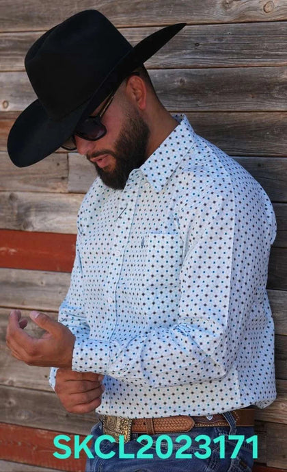 CUERO LINE MEN’S BLUE LONG SLEEVE SKCL2023171