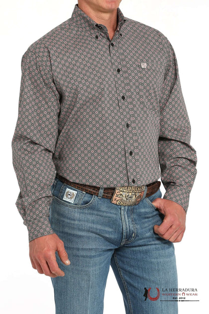 CAMISA CON BOTONES PARA HOMBRE CINCH ROSA DISEÑO FLORAL GRIS - MTW1105925