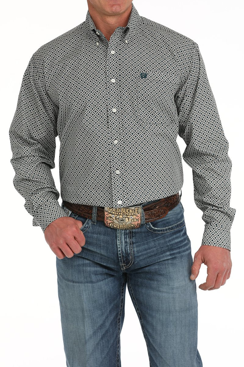 CINCH MEN BOTTON DOWN SHIRT LIGHT BLUE NAVY X CRE MTW1105901