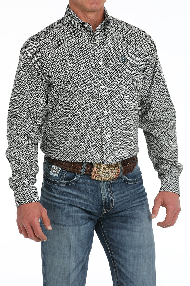 CINCH MEN BOTTON DOWN SHIRT LIGHT BLUE NAVY X CRE MTW1105901