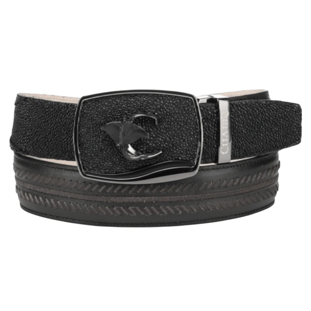 CUADRA CINTO MANTARRAYA NEGRO MN BLACK STINGRAY WOVEN BELT BC475