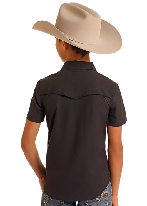 ROCK&ROLL KIDS BLACK SHIRT TEK SNAP- BBN3S06797