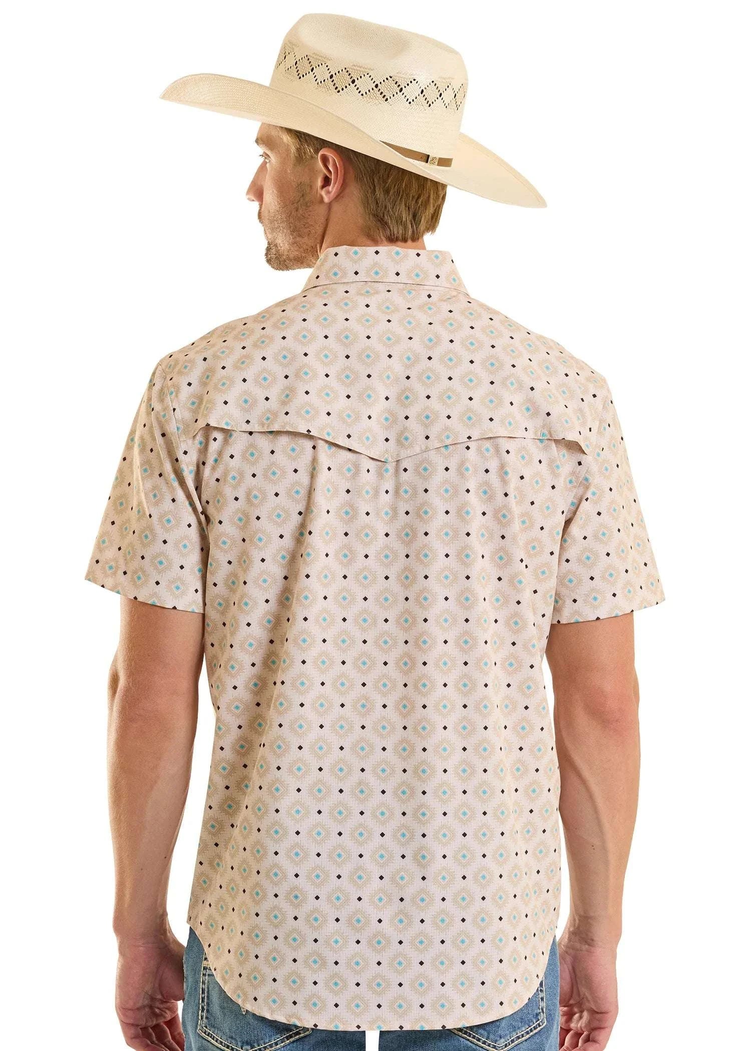 ROCK&ROLL SHIRT MENS TEKMESH  GEO AZTEC PRINT BMN3S08696