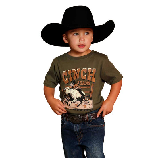 CINCH BOYS Short Sleeve Olive SHIRT MTT7672064