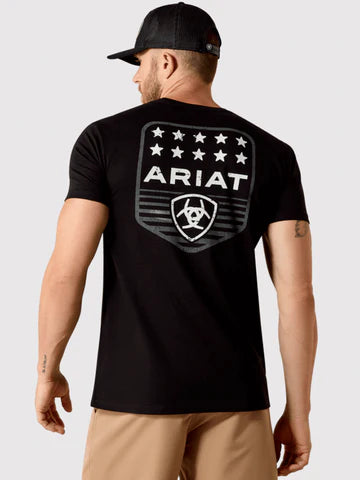 ARIAT MEN STRIPE PATRIOTIC BADGES SS TAHRT BLACK 10073966