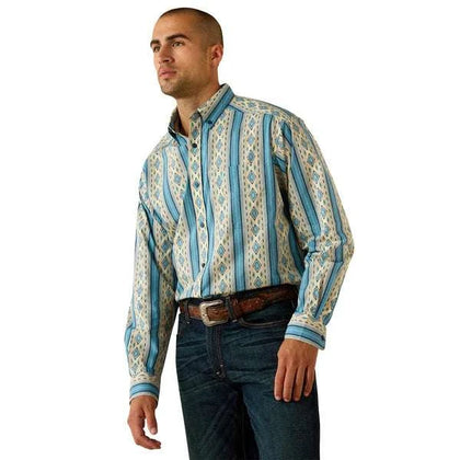 ARIAT MEN JADEN LS SHRT SUMMER MELON SOUTHWEST PRINT 10071612
