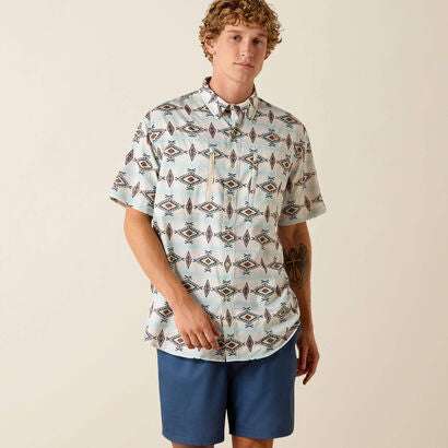 CAMISA HOMBRE MANGA CORTA ESTAMPADA VENTTEK ARIAT BLANCO ROTO 10071056