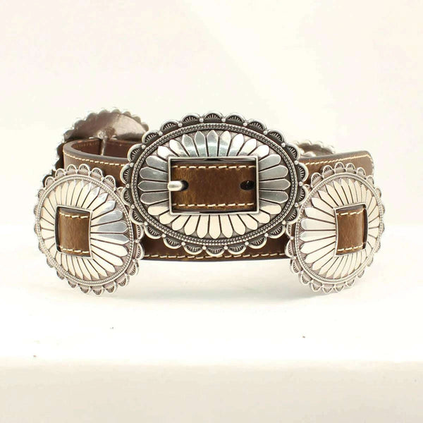 NOCONA BROWN LEATHER BUCKEL BELT N320000002