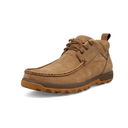 TWISTED X MENS CHUKKA BROWN DRIVING MOC CAMEL CASUAL SHOES MXC0023