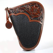 NOCONA TOOLED GUN CASE BLACK AND BROWN- N7600701