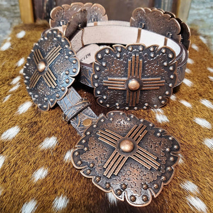 ANGEL RANCH WOMEN BELT BRONZE BIG SQUARE BUCKLE DA3668