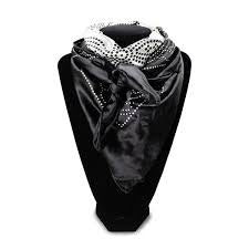 SILK WILDRAGS : WILD RAG LACE BLACK & WHITE-0910962