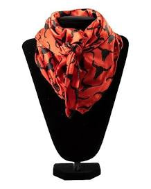 SILK WILDRAGS : WILD RAG SKULL RED & BLACK