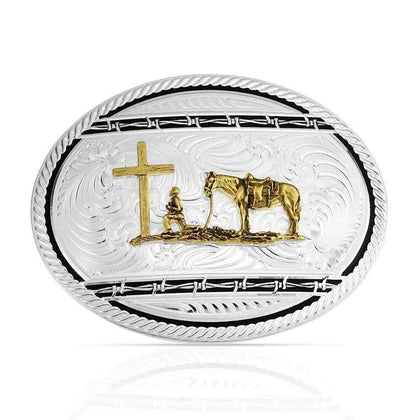 MONTANA SILVERSMITH OVAL CHRISTIAN COWBOY BUCKLE