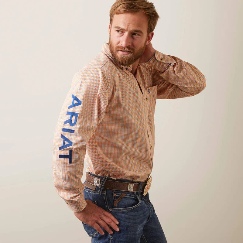 ARIAT PRO TEAM SHAY FTD LS SHRT ORANGE -10043797