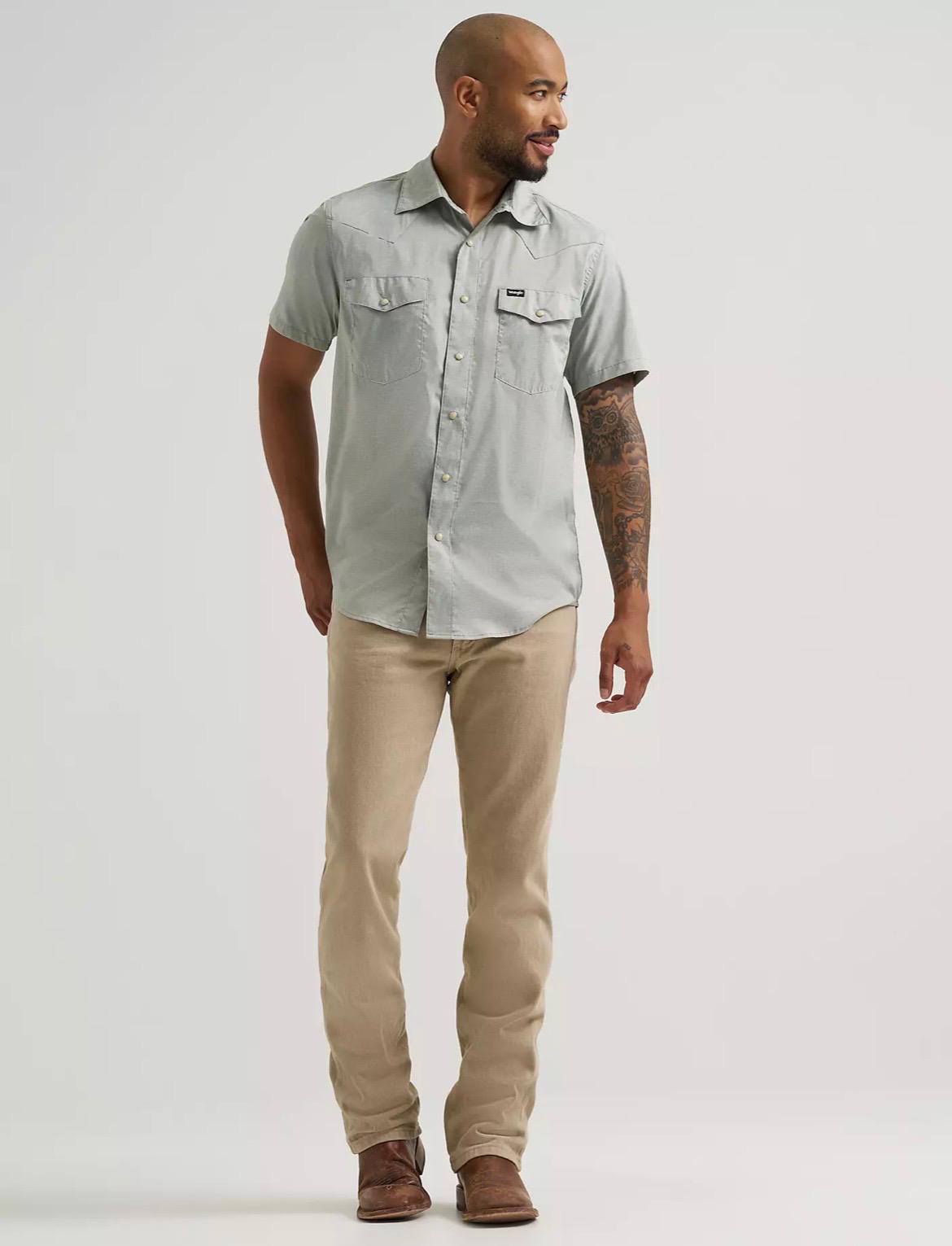 WRANGLER MEN ALL TERRAIN GEAR SHORT SLEEVE SHIRT GREEN 112375153