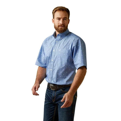 ARIAT MEN JAVIER CLASSIC SS SHORT SLEEVE BLUE 10044895