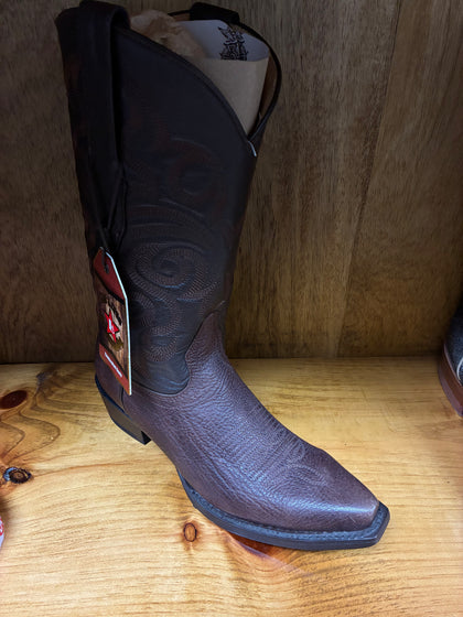 Bota vaquera Los Altos de piel de toro Snip Toe para hombre, color marrón, 943107