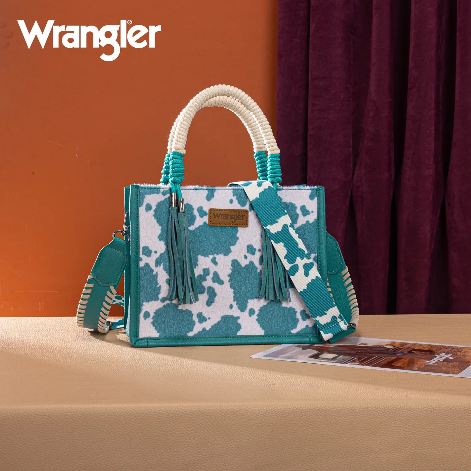 WRANGLER COWHIDE CROSS  BODY TURQUOISE 8120STQ