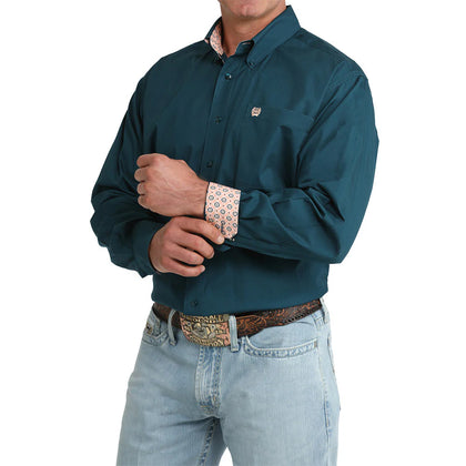 CAMISA DE MANGA LARGA TEAL LISA PARA HOMBRE CINCH - MTW1106106