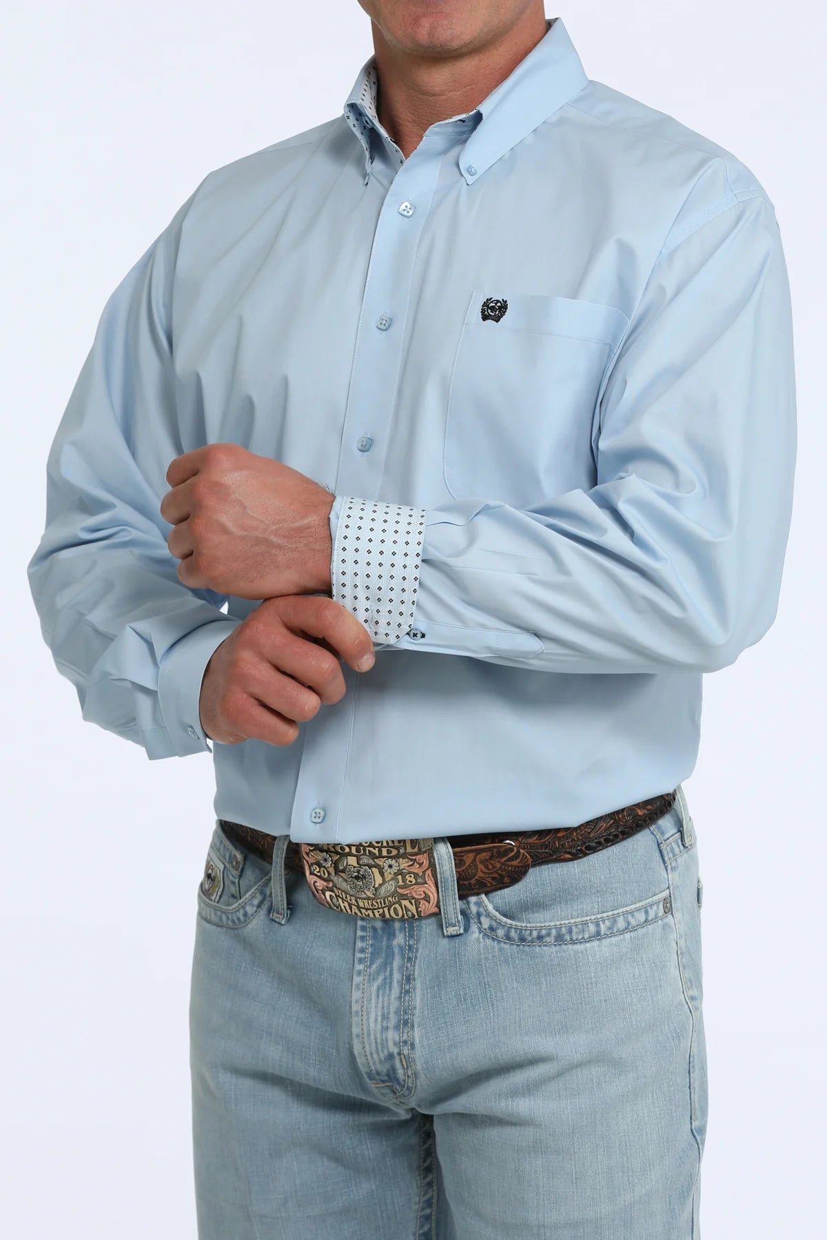 CINCH MENS PLAIN LIGHT BLUE SHIRT - MTW1106125