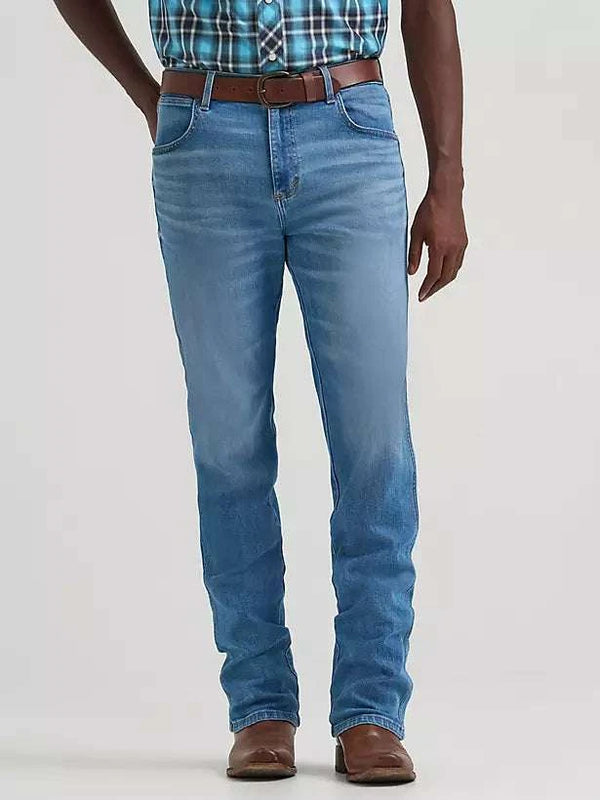 VAQUEROS RETRO SLIM RECTOS AZULES DE MEZCLILLA WRANGLER PARA HOMBRE 112378856