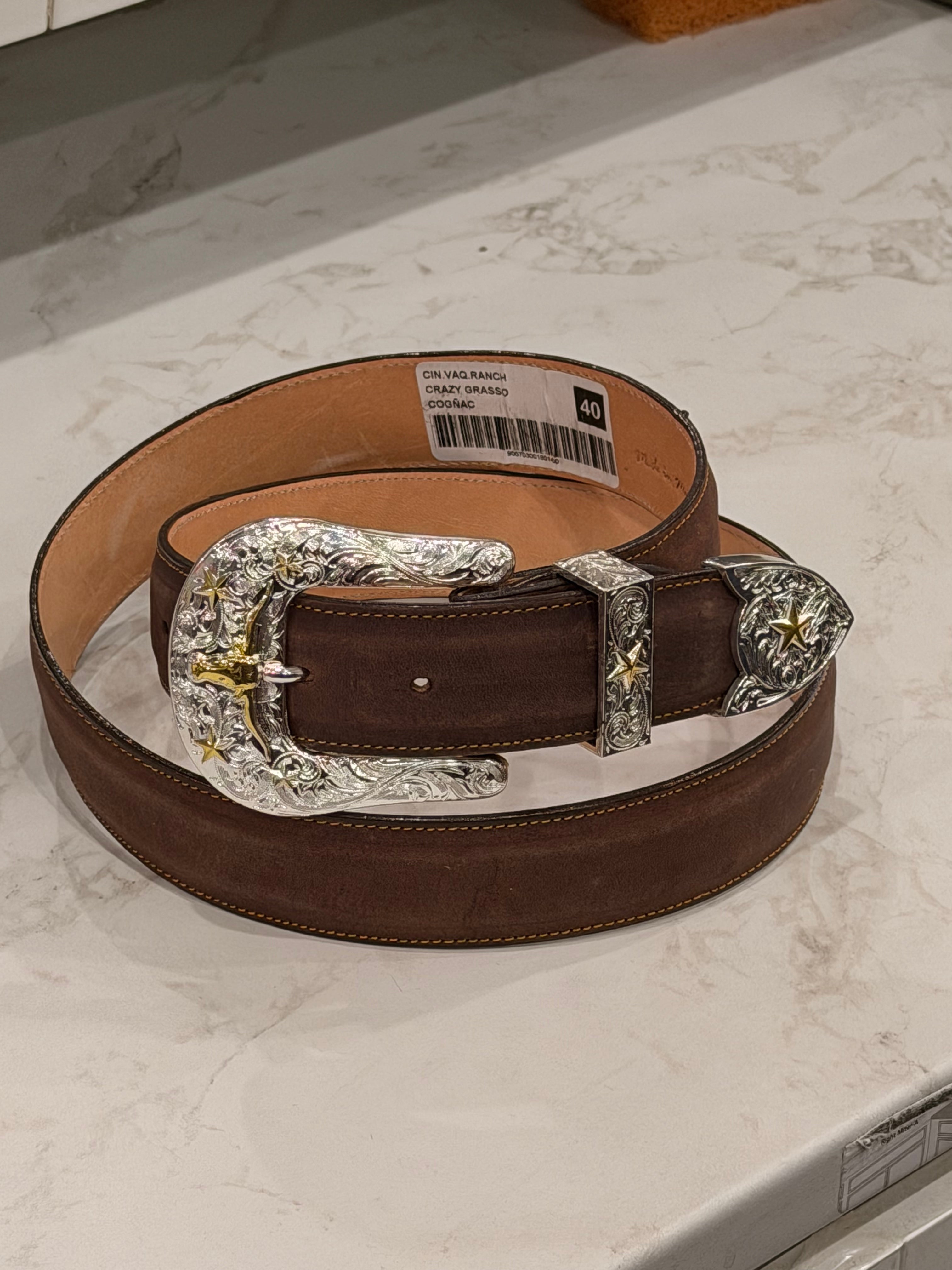 CINTURON ARANGO PARA HOMBRES CRAZY GRASSO  COGÑAC