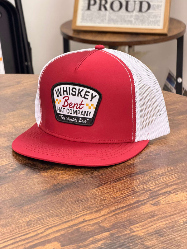 WHISKEY BENT RED CAP W WHITE