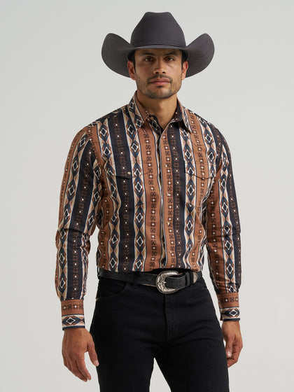 CAMISA WRANGLER AZTEC MANGA LARGA MARRÓN - 112381991