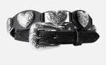 NOCONA WOMEN BLACK WESTERN BELT WITH SILVER HEART-N320008301