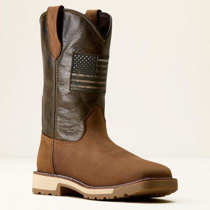 ARIAT WORK MENS ACTIVATOR PATRIOT ALAMO BROWN EARTHY OLIVE STEEL TOE 10080468