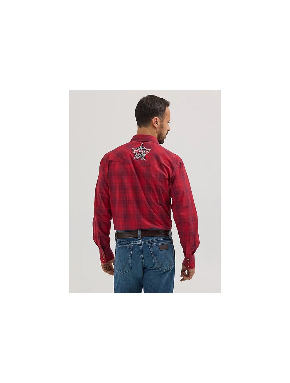 WRANGLER RED PBR LONG SLEEVE SHIRT 112355406