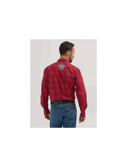 CAMISA WRANGLER DE MANGA LARGA ROJA PBR 112355406