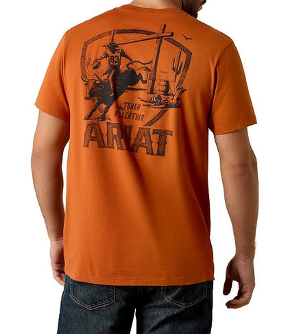 ARIAT MENS TOUGH AS LEATHER SS TSHRT BOMBAY BROWN 10079530