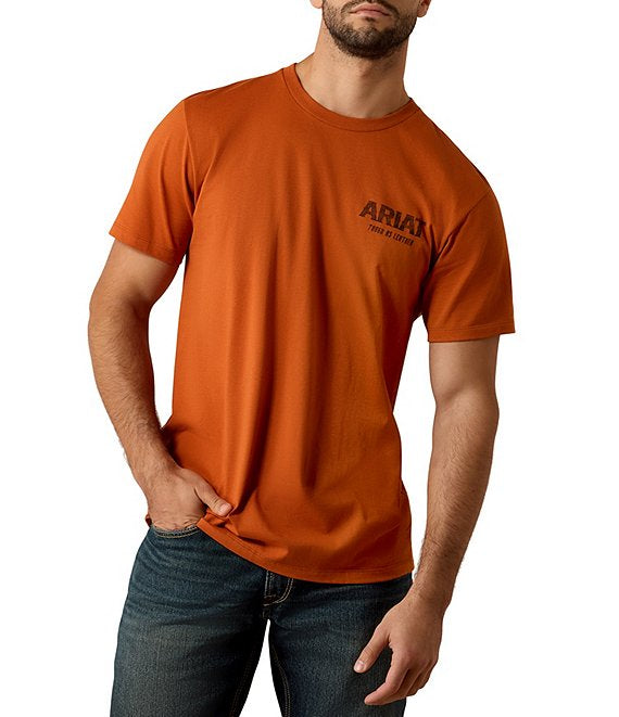 ARIAT MENS TOUGH AS LEATHER SS TSHRT BOMBAY BROWN 10079530