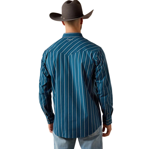 ARIAT MEN PRO BLUE VERTICAL STRIPE CLASSIC FIT 10079442