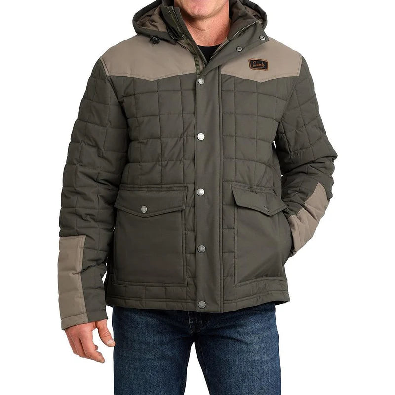 CINCH QUILTED BARN COAT MENS GREEN -MWJ1951001
