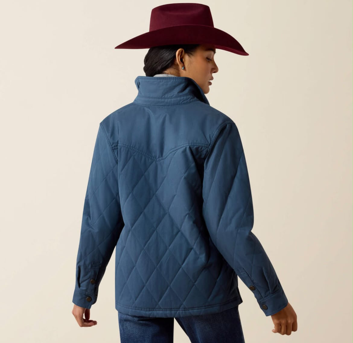ARIAT WOMEN GRIZZLY QUILTED BARN JACKET MIDNIGHT NAVY 10079351